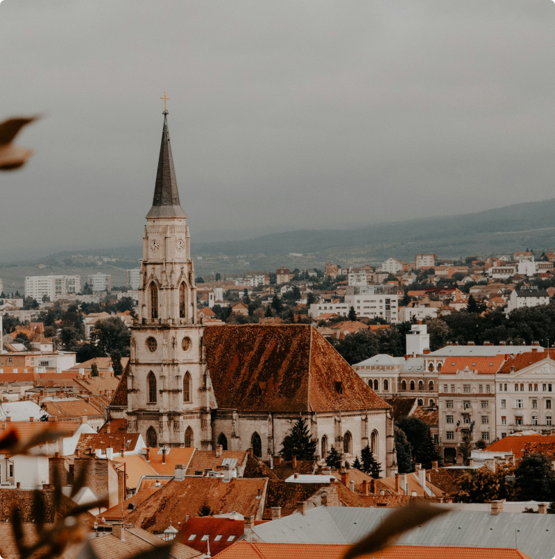 Unirii Square and St. Michael's Church in Cluj-Napoca